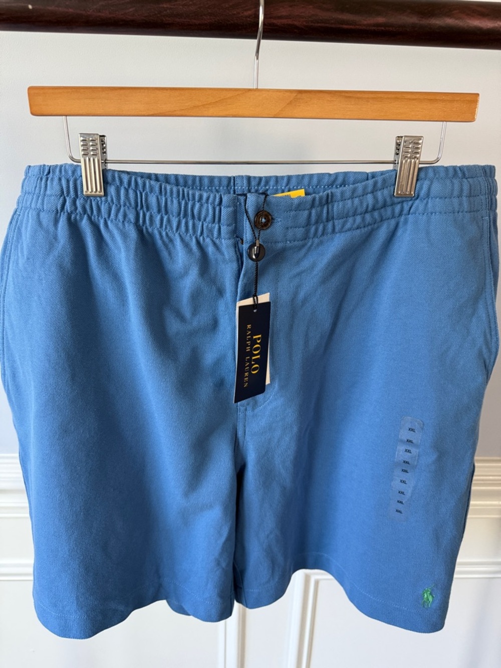 NWT Polo Ralph Lauren Men Blue Elastic Waist Chino Shorts XXL NEW